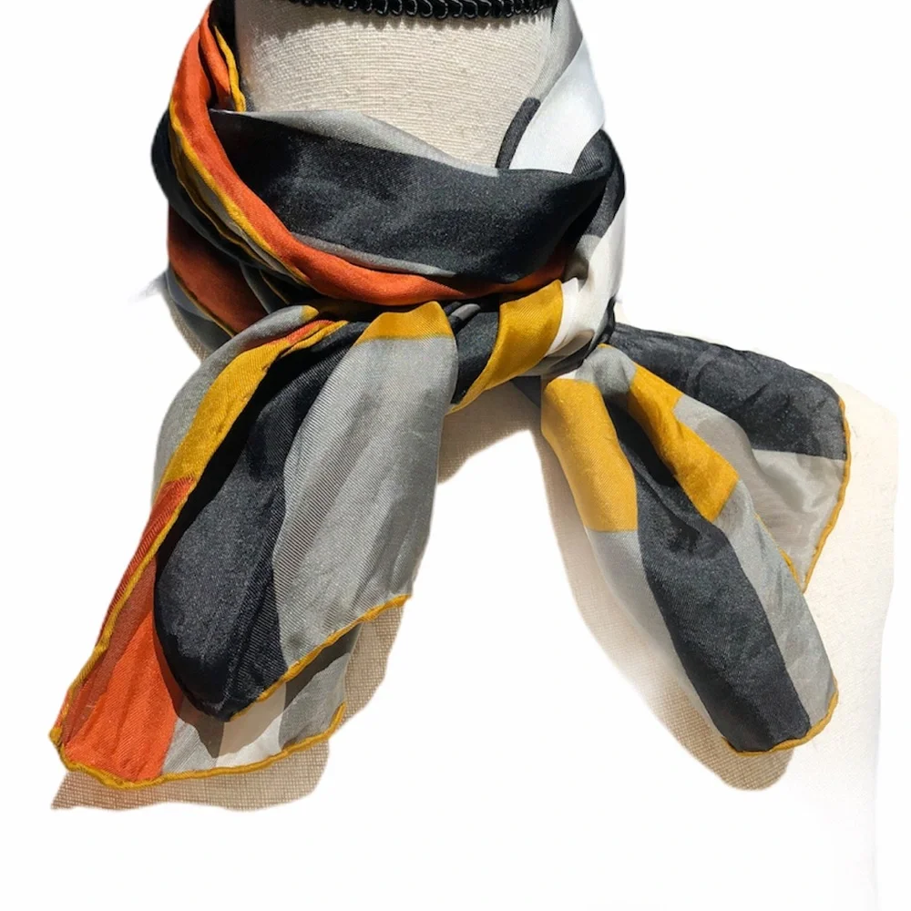 Vintage Striped Silk Blend Scarf